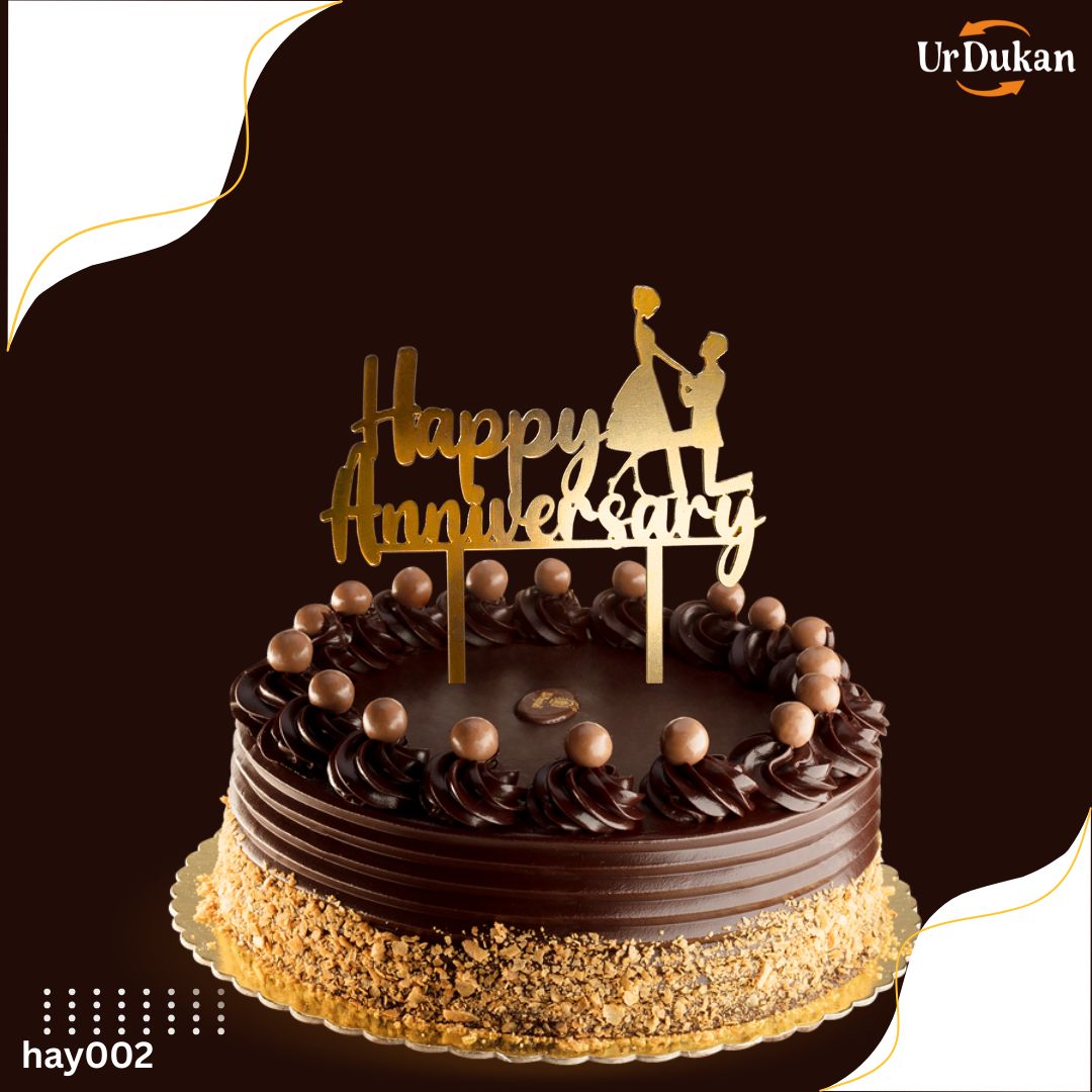 HBD38 | 5 inch  Happy anniversary Acrylic Cake Topper | Golden Colour | Party Cake Decoration (Copy) (Copy)