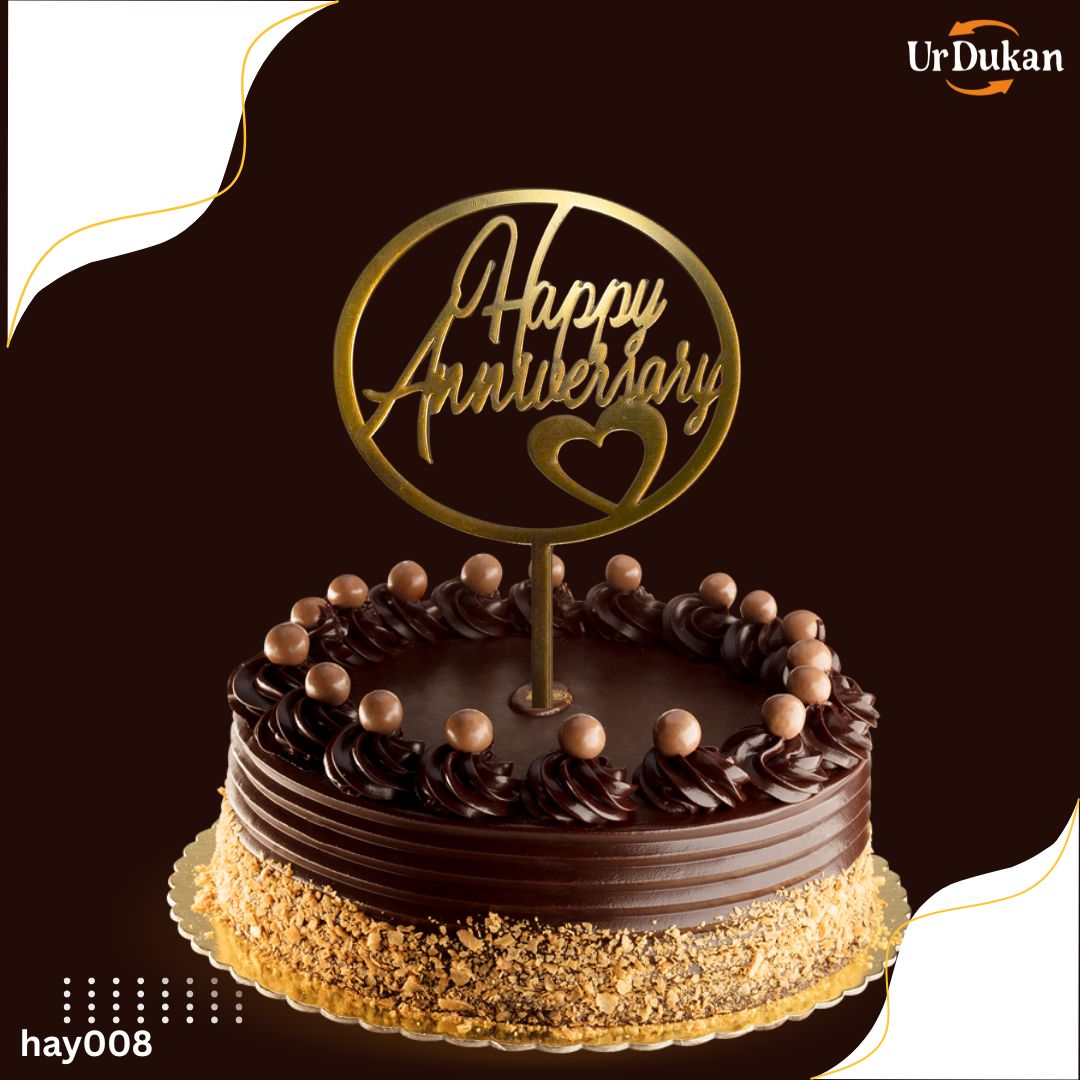 HBD42 | 5 inch  Happy anniversary Acrylic Cake Topper | Golden Colour | Party Cake Decoration (Copy) (Copy) (Copy) (Copy) (Copy) (Copy)