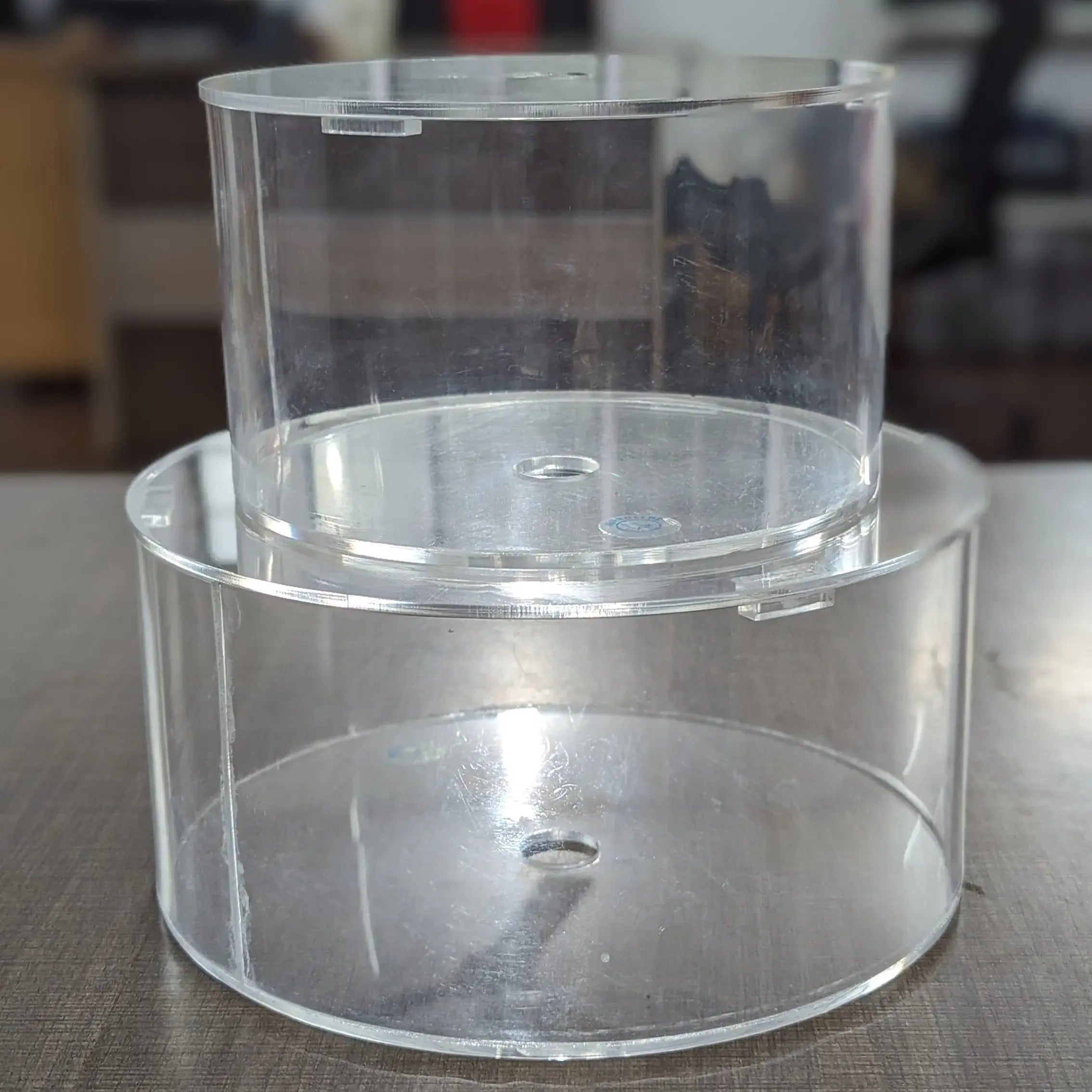 8 Inch Round Acrylic Spacer with Lid – Kitchen Storage Container