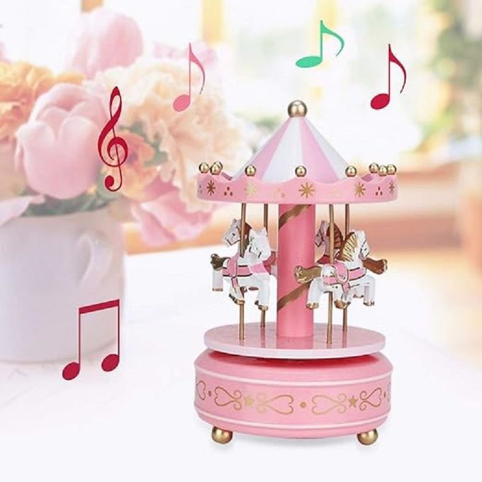 Pink Carousel Cake Topper – Birthday & Party Decoration