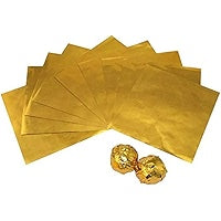 Golden Chocolate Wrapper Cut Foil – Small Size (200 Sheets) | Cake & Confectionery Packaging
