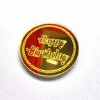 Happy Birthday Acrylic Coin Cake Topper – Round | 5 Pcs Set