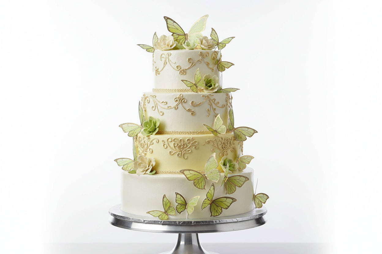 Yellow Butterfly Cake Toppers – Reusable Birthday & Wedding Cake Decoration