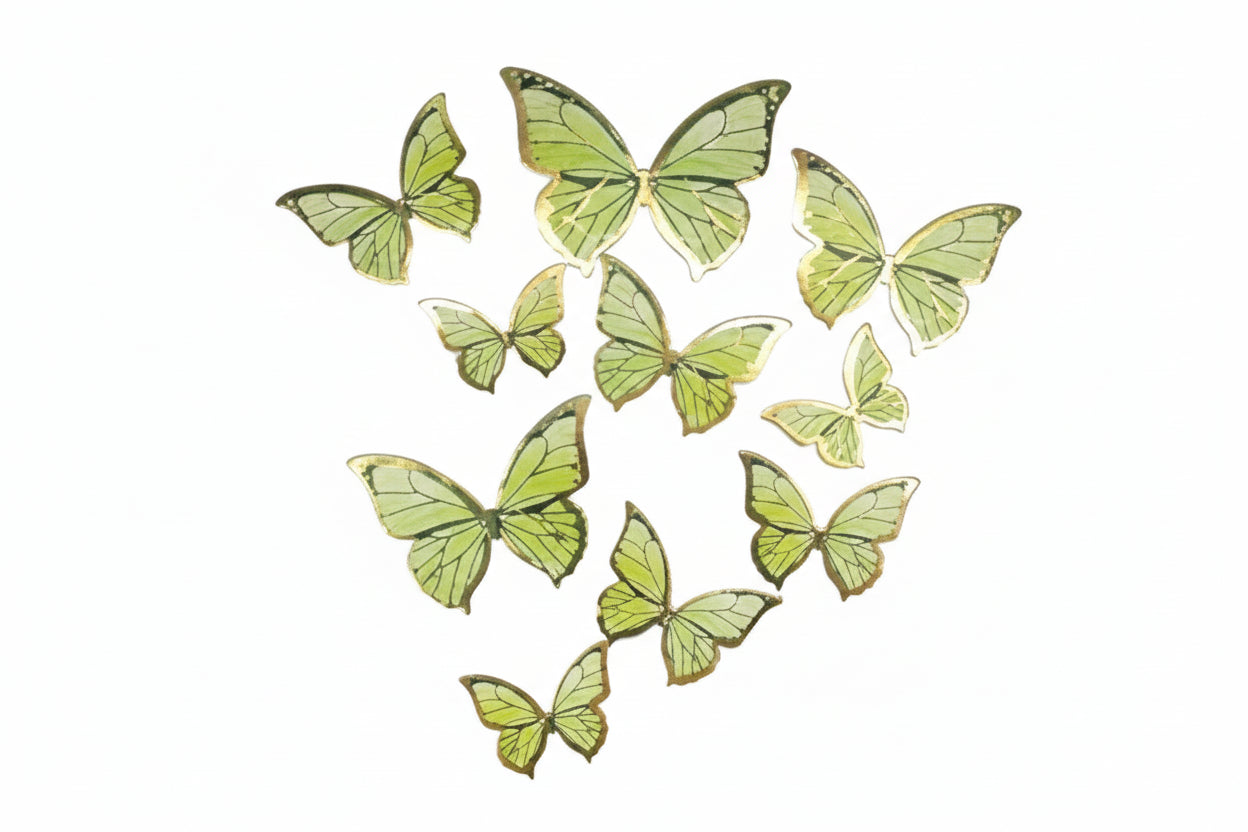 Yellow Butterfly Cake Toppers – Reusable Birthday & Wedding Cake Decoration