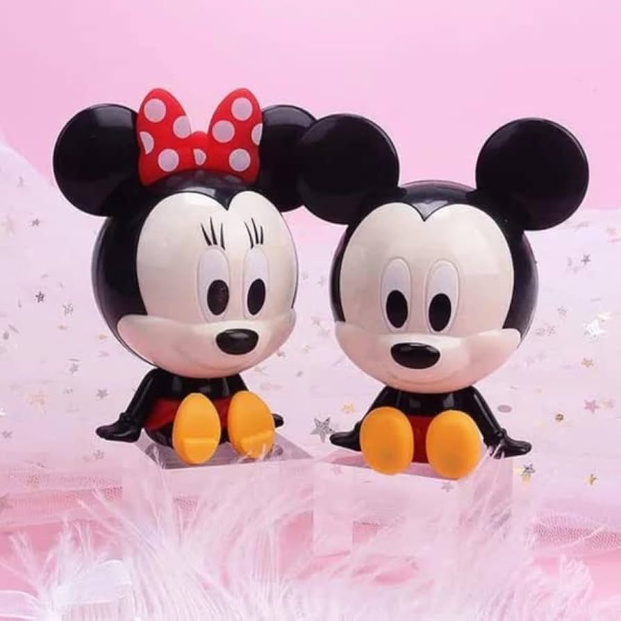 Mickey and Minnie Cake Topper Toys – 2 PC Set for Birthday & Party Cakes