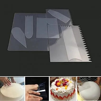 9 Pcs Flexible Cake Scraper Set – Plastic Icing & Dough Scrapers