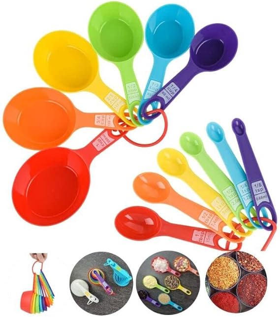 Plastic Measuring Spoons Set – Kitchen Cooking & Baking Tools