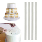 Heavy-Duty Plastic Cake Dowels – 4 Pcs | Tiered Cake Support Rods