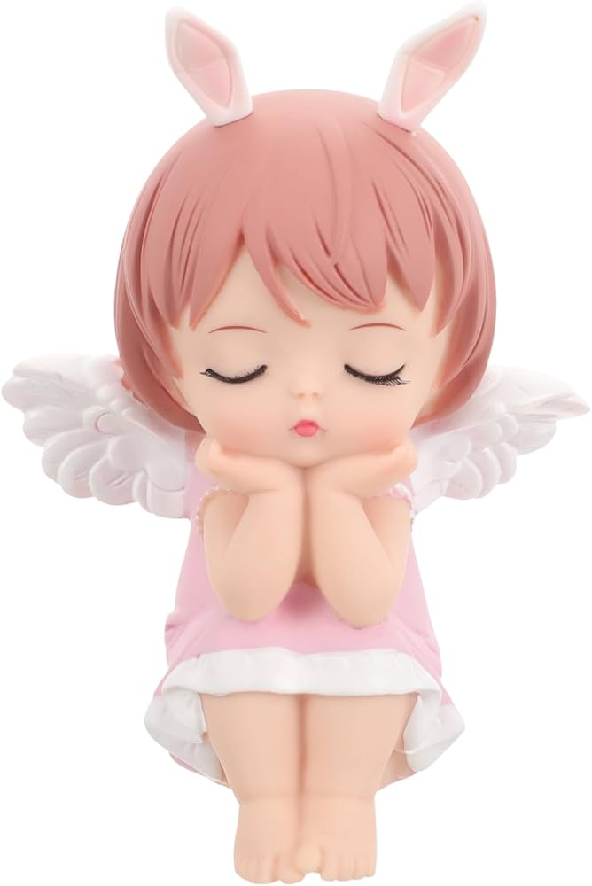 Angel Doll Cake Topper for Birthday & Anniversary Cakes – Pink/White Figurine