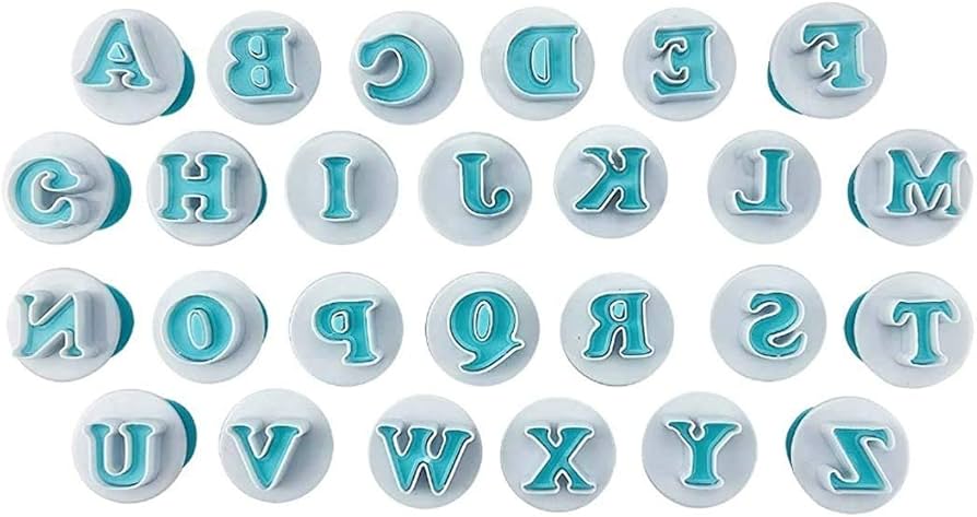 Upper Case Alphabet Fondant Cutter Set | Cake Decorating Letter Cutters (A–Z)