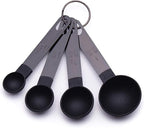 8-Piece Black Measuring Spoon Set for Baking & Cakes