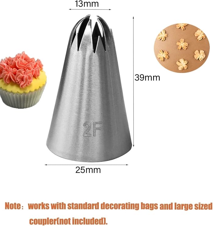 2F Piping Nozzle for Cake Decoration | Flower Icing Nozzle