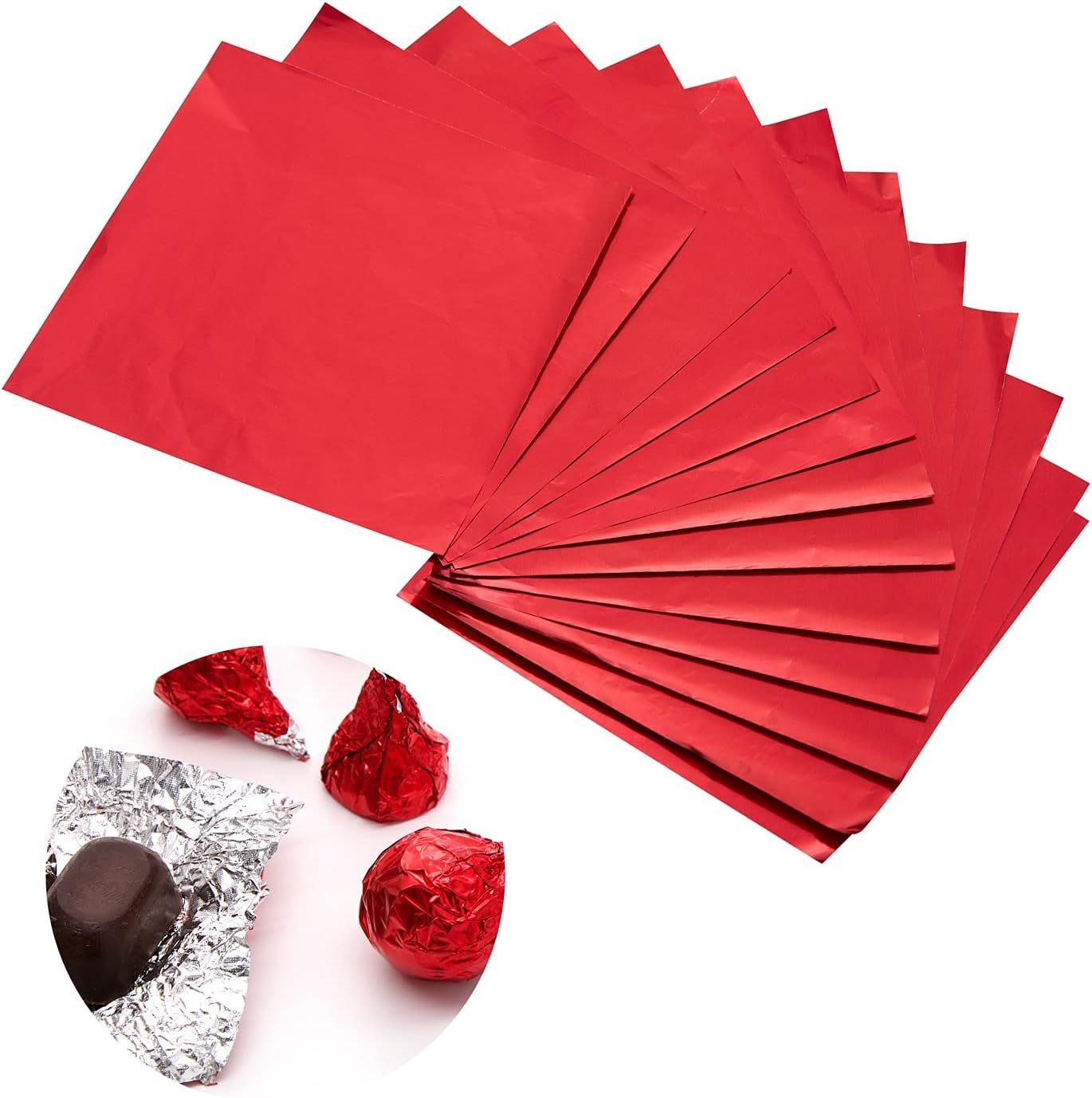 Red Chocolate Wrapper Foil – 200 Sheets | Baking & Candy Foil