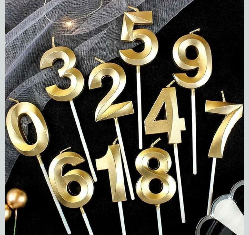 1 Golden Number Candle – Birthday & Decorative Cake Number Candle