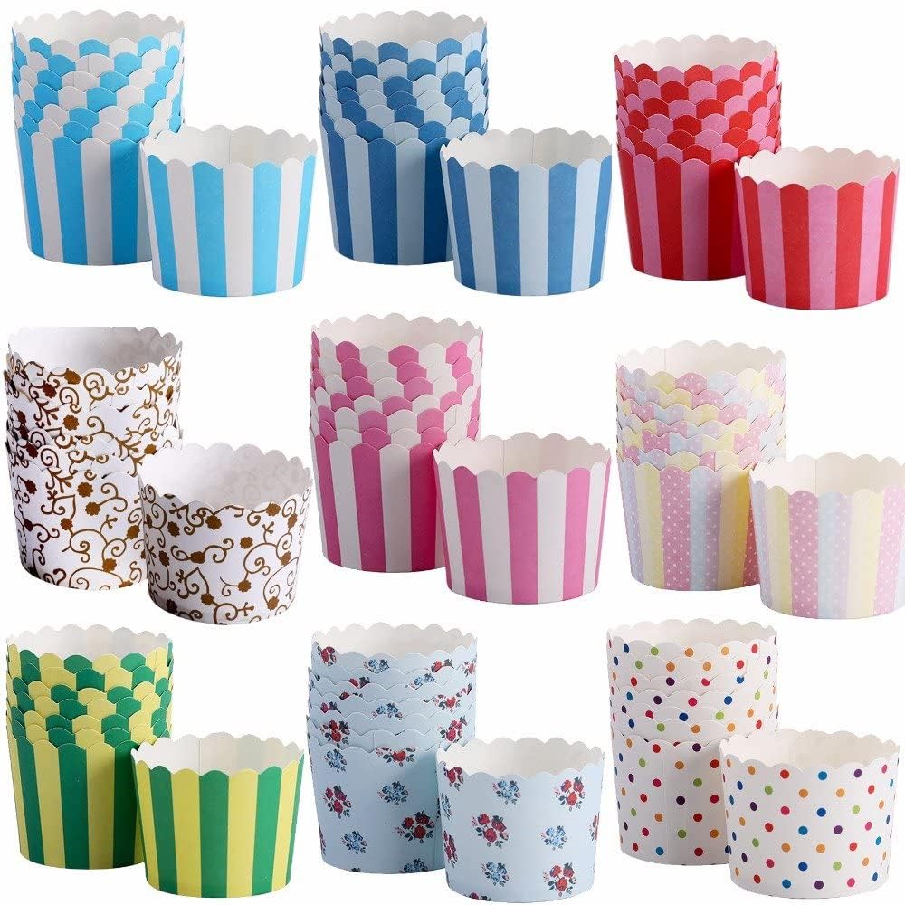 50 Pcs Big Size Bake Stable Cup | Disposable Baking Cups for Cakes & Muffins