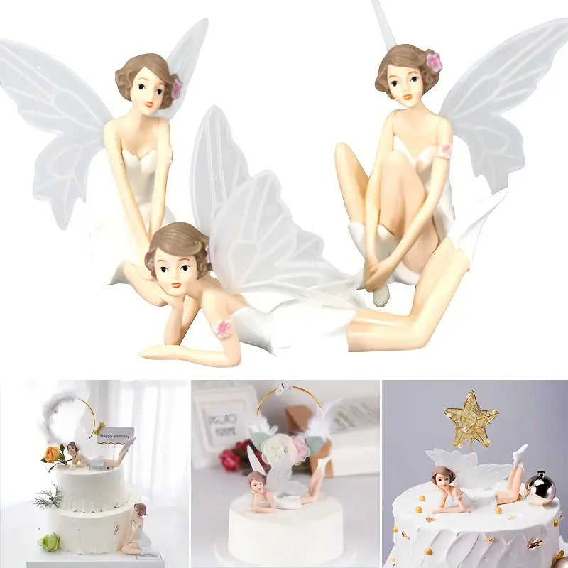 Cake Toy Fairy Set (3 Pcs) – Cute Fairy Cake Decoration for Birthday