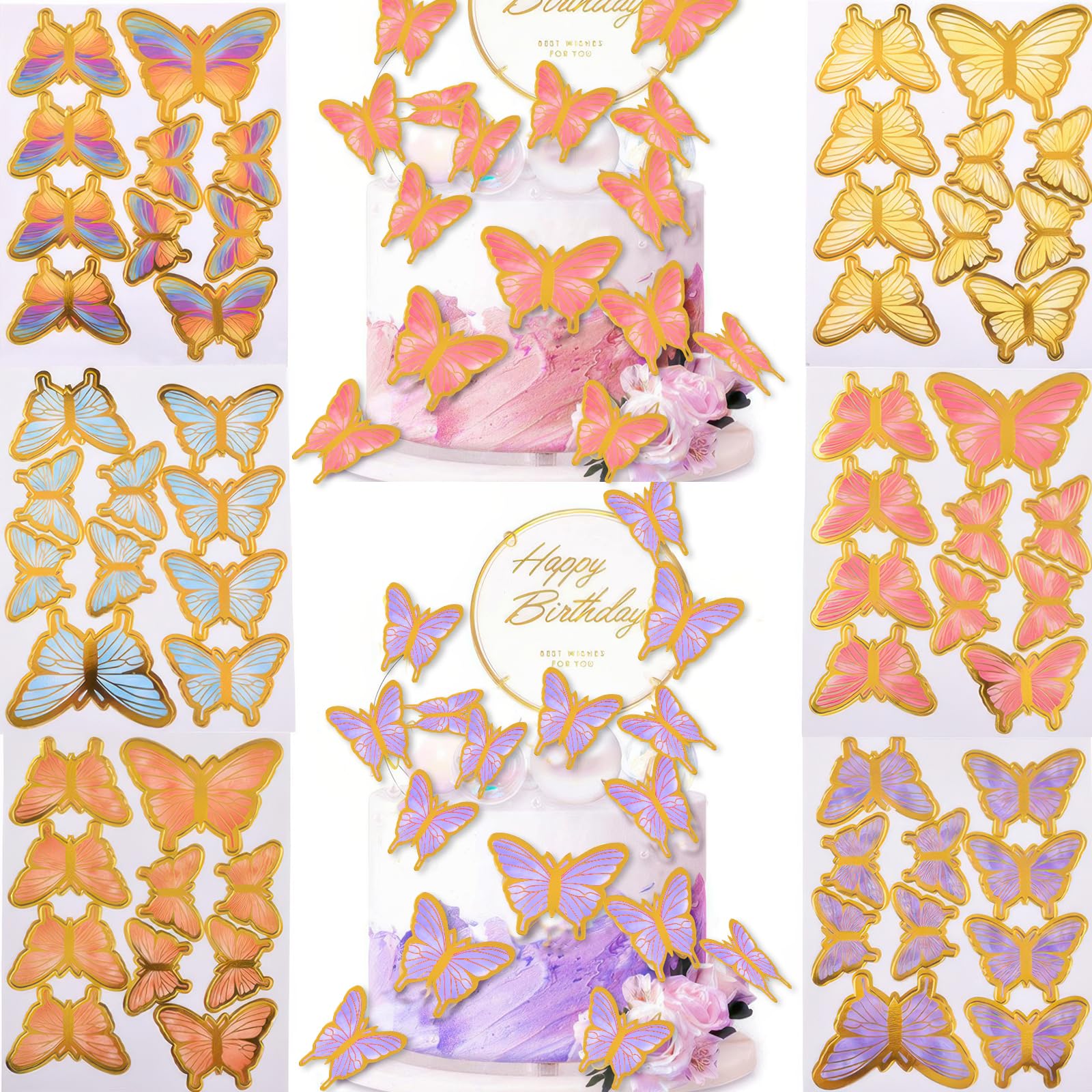 New Butterfly Cake Topper Set – Assorted Colors