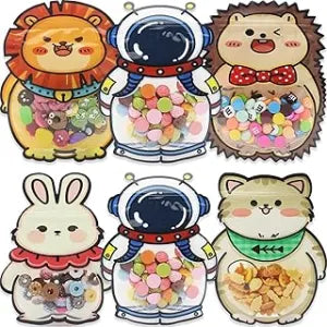 Animal Print Plastic Pouch Bag | Reusable Zip Pouch for Storage & Packing