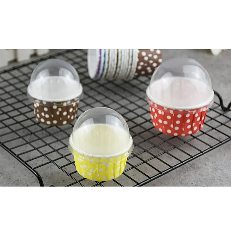 Bakestable Cups with Lid – Assorted Colors, Pack of 10 | Cake Supplies