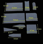 9 Pcs Flexible Cake Scraper Set – Plastic Icing & Dough Scrapers
