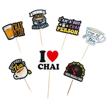 Chai Cake Topper | Tea Theme Cake Decoration | Party & Birthday Cake Accessory