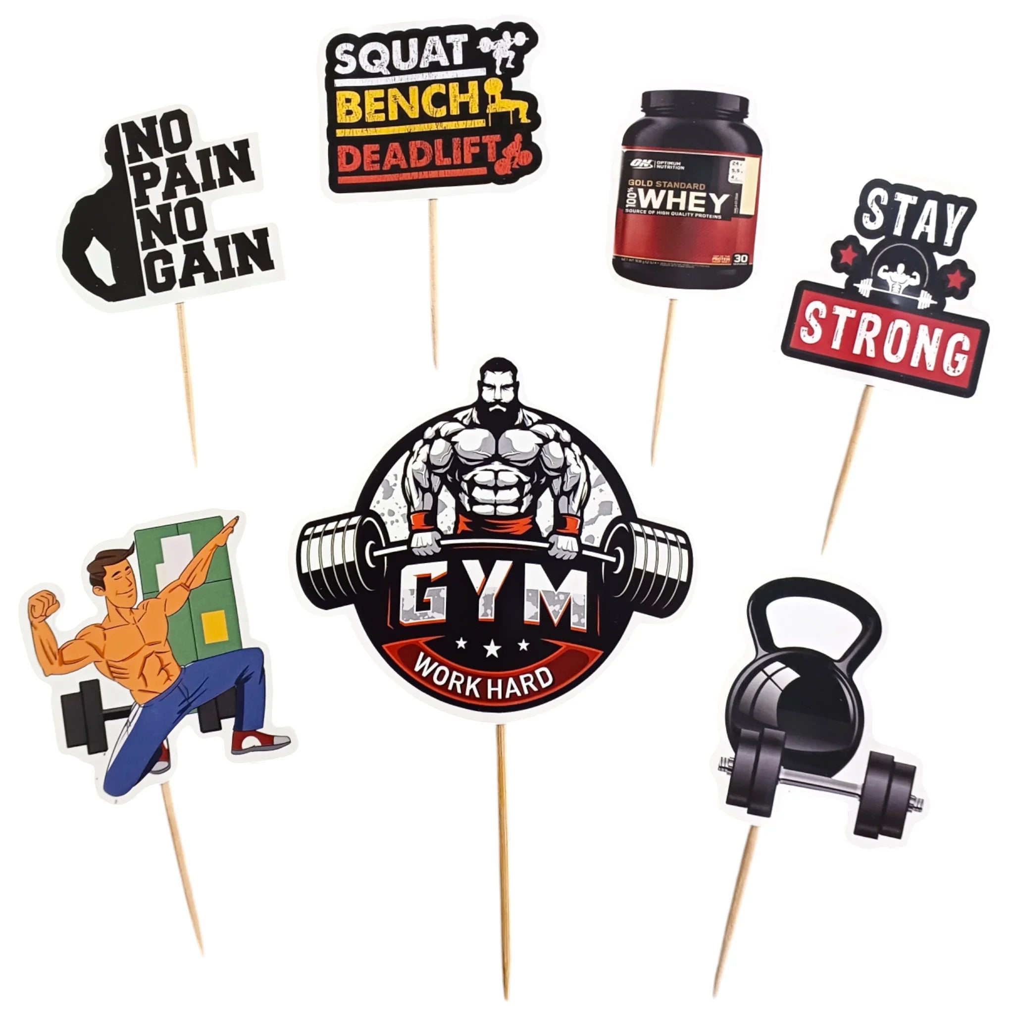 Gym Cake Topper | Fitness Themed Cake Decoration | Cake Party Supplies