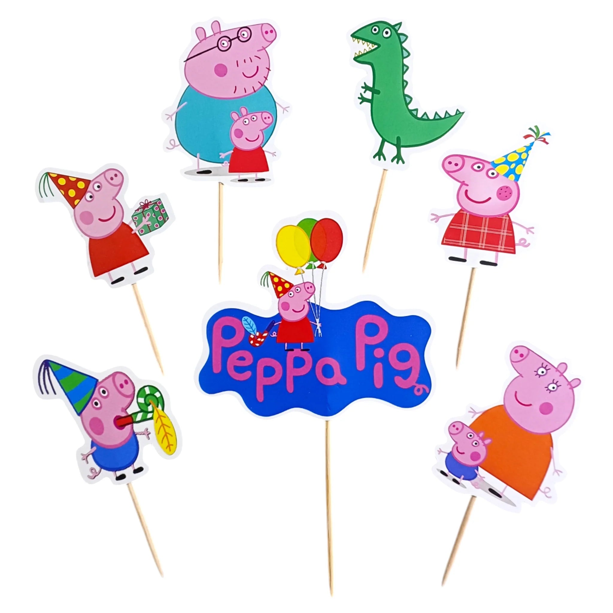 Peppa Pig Cake Topper | Kids Birthday Cake Decoration | Cartoon Theme Cake Accessory