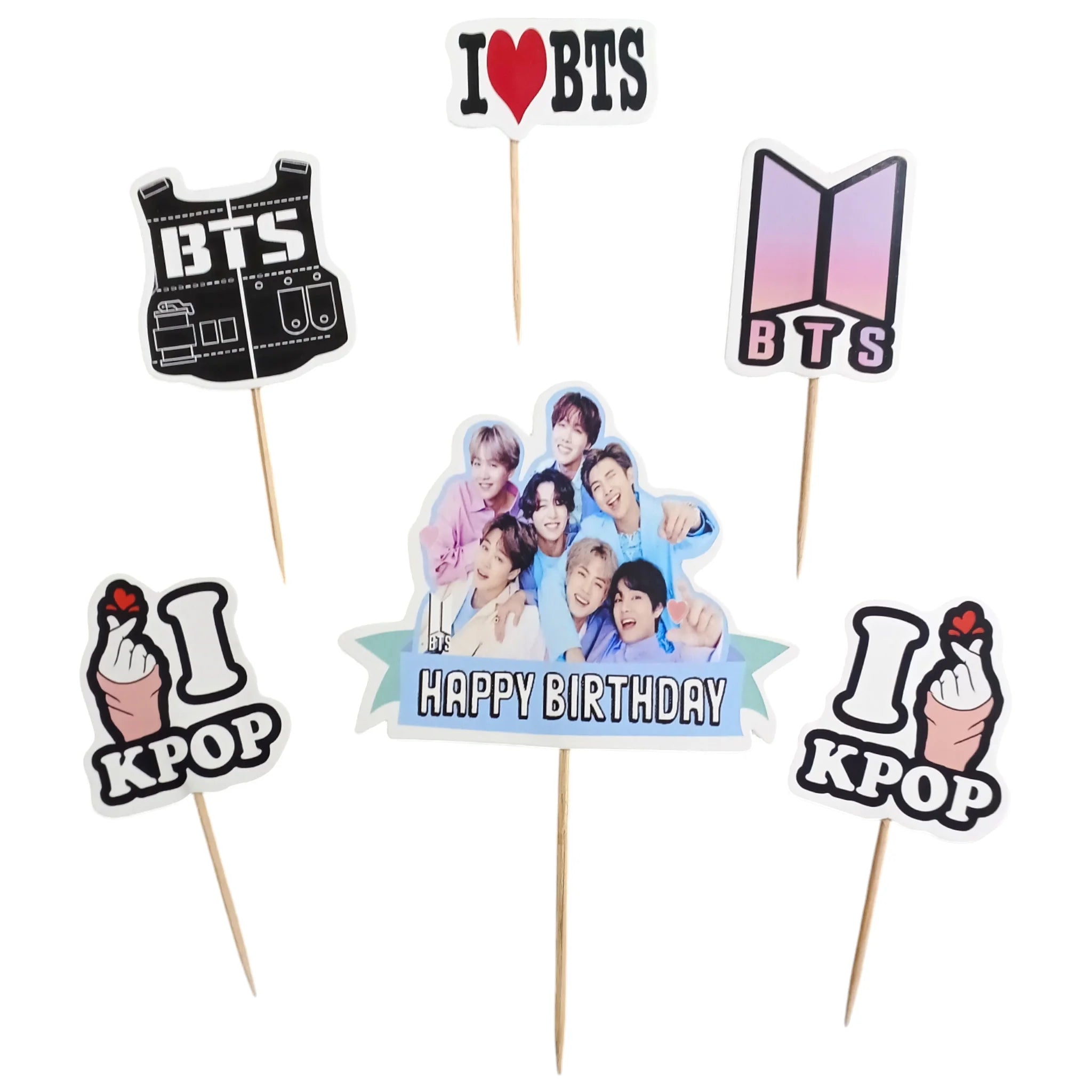 BTS Cake Topper | Birthday Cake Decoration | K-Pop Theme Cake Accessory