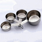 4-Piece Stainless Steel Measuring Cup Set – Kitchen Baking & Cooking Cups