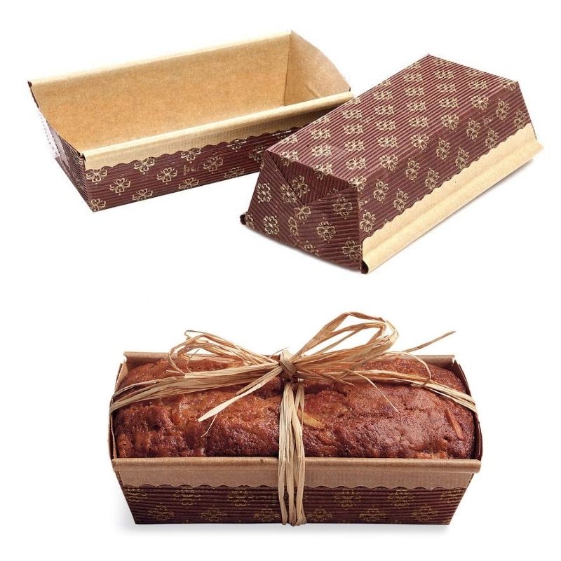 10 Pcs Brown Bakeable Loaf Mould | 3 × 1.75 Inch Paper Baking Mould | Disposable Cake & Bread Mould
