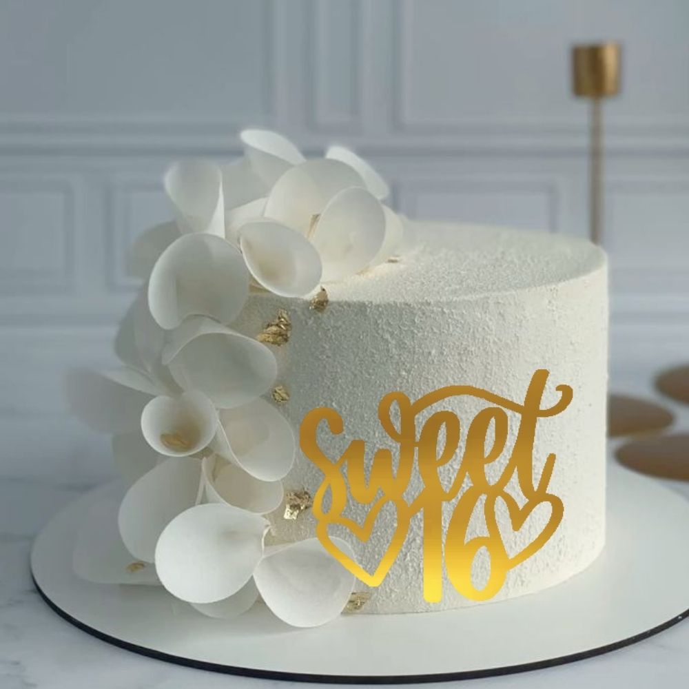 SD23 |  Side Acrylic Heart Cake Topper For Birthday Wedding Engagement & Anniversary  Celebration Cakes