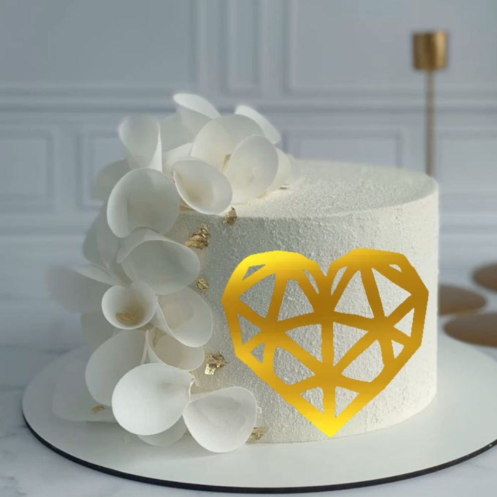 SD16 |  Side Acrylic Heart Cake Topper For Birthday Wedding Engagement & Anniversary  Celebration Cakes