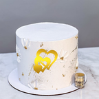 SD15 | (Pack of 2 Pc) Side Acrylic Heart Cake Topper For Birthday Wedding Engagement & Anniversary  Celebration Cakes