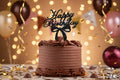 Glitter Cake Topper P3 – Black Color | Party & Birthday Cake Decoration