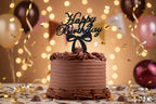 Glitter Cake Topper P3 – Black Color | Party & Birthday Cake Decoration