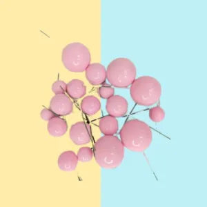 20 Pcs Baby Pink Faux Balls for Cake Decoration – Edible-Look Cake Toppers