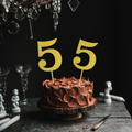 5 Number Glitter Paper  Cake Topper – Birthday & Anniversary Decoration