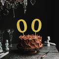 0 Number Glitter Paper  Cake Topper – Birthday & Anniversary Decoration