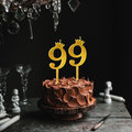 9 Golden Acrylic Number Cake Topper with Crown – Birthday & Anniversary Decoration