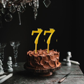 7 Golden Acrylic Number Cake Topper with Crown – Birthday & Anniversary Decoration