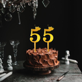 5 Golden Acrylic Number Cake Topper with Crown – Birthday & Anniversary Decoration