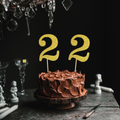 2 Number Glitter Paper  Cake Topper – Birthday & Anniversary Decoration