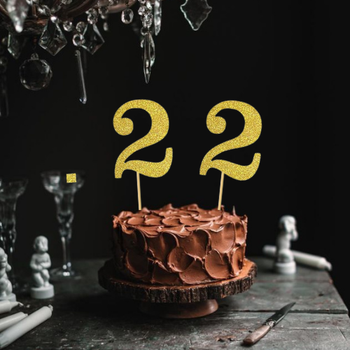 2 Number Glitter Paper  Cake Topper – Birthday & Anniversary Decoration