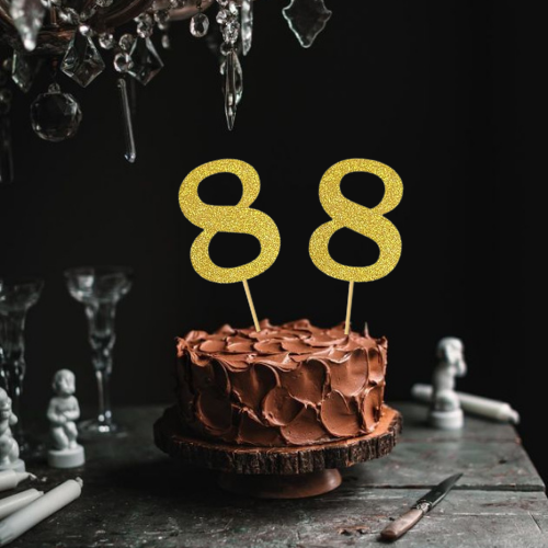 8 Number Glitter Paper  Cake Topper – Birthday & Anniversary Decoration