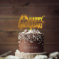 HAY03 | Happy Anniversary Acrylic Cake Topper | Golden Colour | Party Cake Decoration