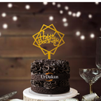 Pack of 5pc | S15  | 3 inch Happy Birthday Acrylic Cake Topper | Golden Colour | Party Cake Decoration
