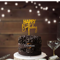 Pack of 5pc | S12  | 3 inch Happy Birthday Acrylic Cake Topper | Golden Colour | Party Cake Decoration