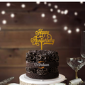 Pack of 5pc | S19 | 3 inch Happy Anniversary Acrylic Cake Topper | Golden Colour | Party Cake Decoration