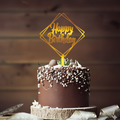 HBD 013 | Happy Birthday Acrylic Cake Topper | Golden Colour | Party Cake Decoration