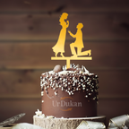 HAY05 | Happy Anniversary Acrylic Cake Topper | Golden Colour | Party Cake Decoration